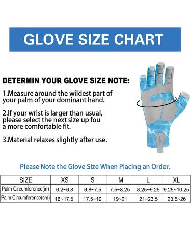 Aventik UPF 50+ Fingerless Sun Protection Fishing Gloves for Women Men - Blue Water Ripple Design - Ideal for Outdoor Activities - Buy Online on GoSupps.com