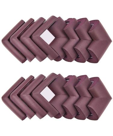 INCREWAY 16pcs Brown Safety Corner Cushion Super Soft Baby Proofing Corner Protector with Adhesive