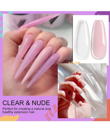 Vrenmol 5 in 1 Builder Base Nail Gel Set - 15ml Clear & Nude | Professional Nail Strengthener & Extension Gel for Nails Repair and Art Decoration - Buy Online on GoSupps.com