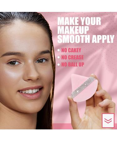6 Pack Velour Triangle Makeup Puffs - Soft Cosmetic Foundation Sponge for Loose & Mineral Powder - Black & Pink Undereye Setting Tool - Buy Online on GoSupps.com
