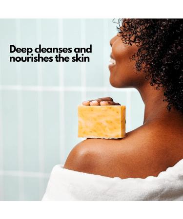 Organic Turmeric and Lemongrass Soap Bar - Natural Face and Body Cleanser for Men and Women - Vegan, Cruelty-Free, Handmade - 3.88 oz - Buy Online on GoSupps.com