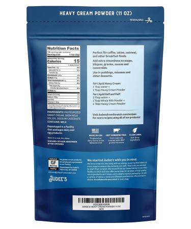Judee's Heavy Cream Powder 11 oz - GMO & Preservative Free - Made in USA - Keto Friendly - Add Healthy Fat to Coffee, Sauces & Dressings - Buy Online on GoSupps.com