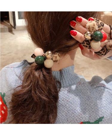 Tseenyi pearl rubber bands hair bandage rope champagner pearls hair rope round ball hair rope jewelry for women and girls pill son head box stalact