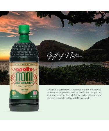 Apollo Organic Noni Juice by Morinda - Pure Noni Fruit Puree with Aloe Vera | All-Natural Daily Wellness Drink 30.5 fl oz - Buy Online on GoSupps.com