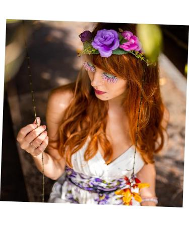 Beavorty 5 Pairs colored false eyelashes makeup glitter eyelashes with color on the end long eyelashes for halloween false lash extensions makeup eyelashes chemical fiber fluffy 3d - Buy Online on GoSupps.com