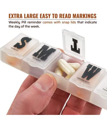 Weekly Pill Dosers - 2-Pack Medication Planner & Reminder for Vitamins | Organize Pills by Day for Travel & Daily Use - Buy Online on GoSupps.com