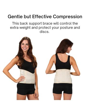 Invera Lower Back Support Brace - Lumbar Support Belt for Men & Women | Comfortable Beige Design for Pain Relief - International Shipping Available - Buy Online on GoSupps.com