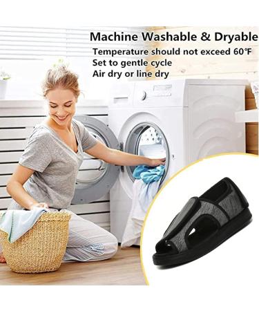 ZXAY Open Toe Diabetic Recovery Slippers | Adjustable Sandals for Swollen Feet | Grey Middle-Aged & Elderly Shoes - Buy Online on GoSupps.com
