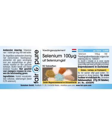 Fair & Pure - Selenium 100 g from selenium yeast - vegan - 90 tablets - Buy Online on GoSupps.com