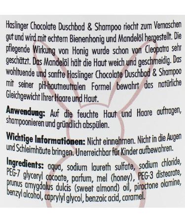 Haslinger 2952 Chocolate shower shampoo with honey and almond oil 200 ml - Buy Online on GoSupps.com