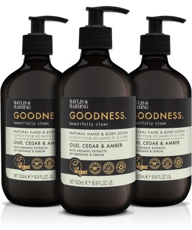 Baylis & Harding Goodness Oud, Cedar & Amber Hand & Body Lotion - Pack of 3 - 16.9 Fl Oz. - Buy Online on GoSupps.com