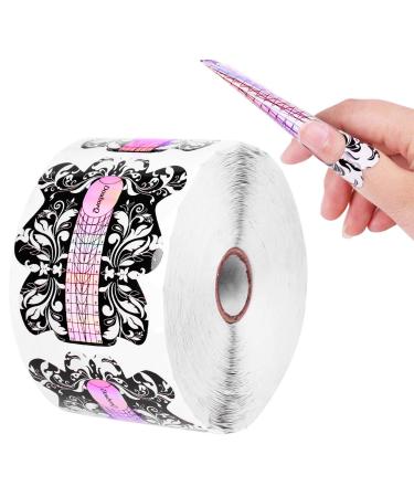 DouborQ 500PCS Acrylic Nail Forms Nail Extension Tips Nail Forms for Acrylic Nails Acrylic Nail/UV Gel Nail Forms Guide Stickers Nail Art Equipment for Salon (Acrylic Nail Forms Set)
