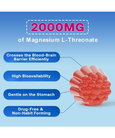 90 Count | Magnesium L-Threonate Gummies 2000mg, Magnesium Threonate Supplement for Adults & Kids, Support Cognition, Restful Sleep & Muscle Health, Sugar Free, Vegan, Non-GMO, Raspberry Flavor 90 Count (Pack of 1) - Buy Online on GoSupps.com