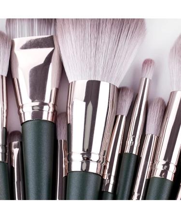 14-Piece Green Makeup Brush Set | Loose Powder Highlighter Eyeshadow Foundation & Contour Brushes - International Shipping Available - Buy Online on GoSupps.com