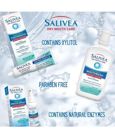 SALIVEA Dry Mouth Toothpaste - Soothing Mint with Natural Enzymes | Paraben-Free Gentle Care for Dry Mouth | 4.3 oz Tube - Buy Online on GoSupps.com