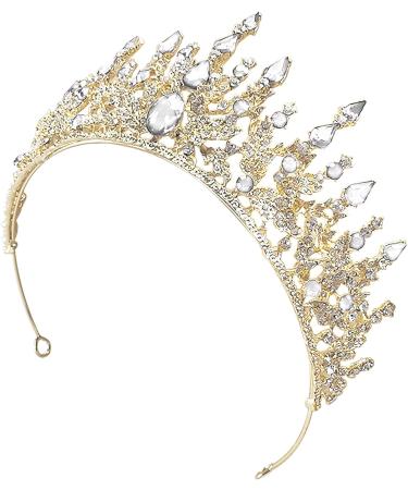 YYBD Baroque Bridal Crown - Princess Tiara for Wedding, Halloween Headpiece with Rhinestone and Crystal Accents - Buy Online on GoSupps.com