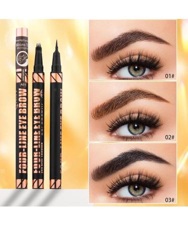 Jubepk Eyebrow Pencils Waterproof Eyebrow Tip Applicator 4 Tip Design Long Lasting Contouring 1ml Coloring Tool for Men Women Shaping and Filling in Sparse Areas - Buy Online on GoSupps.com