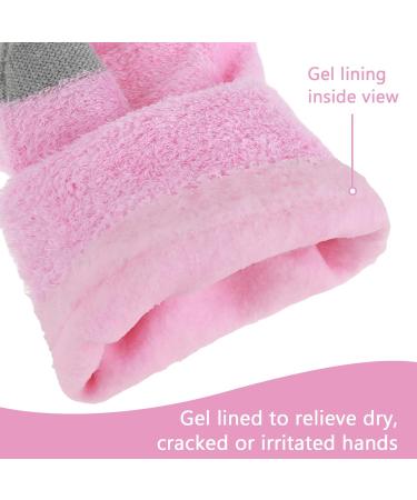 Touchscreen Gloves for Eczema and Dry Hands Overnight- Moisturizing Gloves with Gel Lining Hydrating Cracked Hand Treatment Fuzzy Gloves Touchscreen Fingers Spa Lotion Glove for Women (Pink) - Buy Online on GoSupps.com