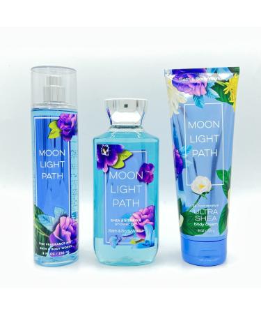 Bath & Body Works Moonlight Path Body Set - Shower Gel 10 Fl Oz Fine Fragrance Mist 8 Fl Oz & Body Cream 8 Fl Oz