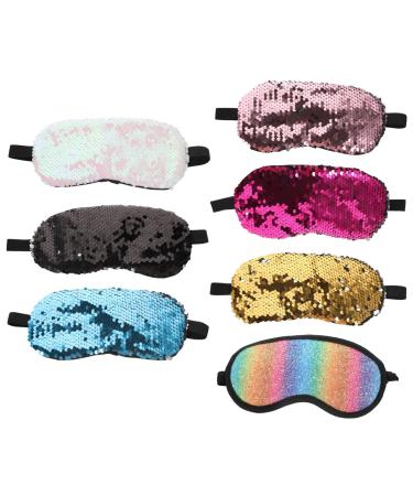 Beaupretty 7pcs Double-Sided Sequined Eye Mask Mermaid Fabric Child 1 Count (Pack of 1) Assorted Color