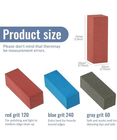 Patelai 3 Pcs Gummy Rubber Edge Tuning Stones Trio - Ski Snowboard Tuning Equipment - Red Gray Blue - 59 x 20 x 20 mm - Buy Online on GoSupps.com