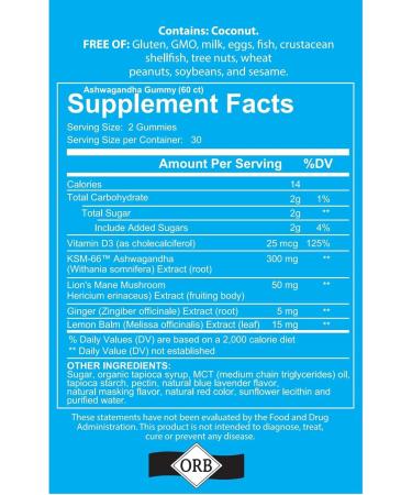 4 Your Wellness Ashwagandha Gummies Mixed Berry KSM-66, Lion's Mane, Vitamin-D, Non-GMO, Gluten-Free, Gelatin Free & Kosher (60 Count (Pack of 1)) - Buy Online on GoSupps.com