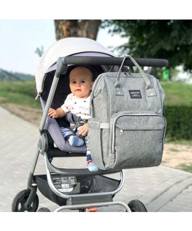 KiddyCare Diaper Bag Backpack with Adjustable Shoulder Straps - Spacious and Stylish Baby Diaper Bag for Boys and Girls in Grey - Buy Online on GoSupps.com
