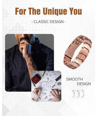 Jecanori Copper Magnetic Bracelets with 57 Strong Magnets (3500 Gauss) - Pack of 3 for Health & Wellness | International Shipping - Buy Online on GoSupps.com