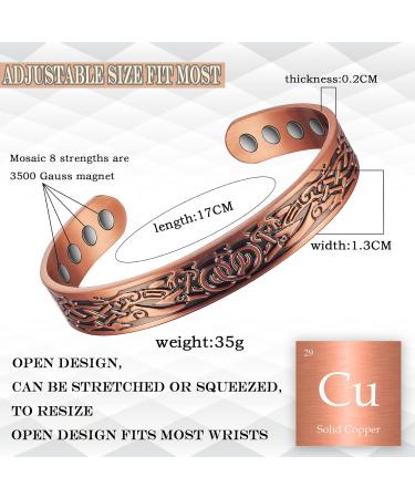 Shop Red Copper Magnetic Bracelet for Men & Women | European & American Retro Energy Health Bracelet - Boost Wellness & Style - Buy Online on GoSupps.com