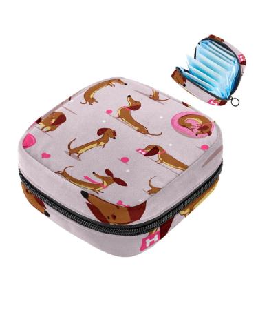 Women's binding bags Cute sausage dog ladies tampon storage bag Tampon storage bags zip pockets menstrual tied bags multi14