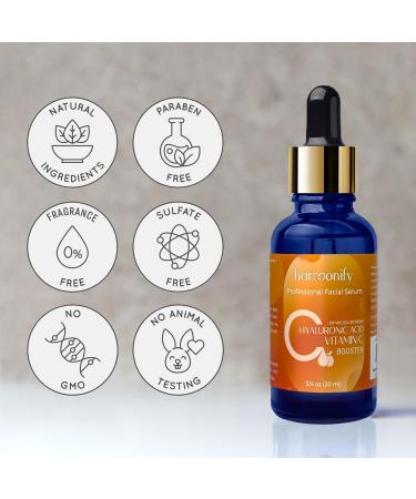 Buy Hyaluronic Acid Serum with Vitamin C - Hydrating Brightening Anti-Aging Formula for Glowing Skin | 0.75 oz - Buy Online on GoSupps.com