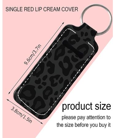 KLLRO RUO Chapstick Holder Keychain - Black Leopard | Lip Balm Portable Pocket Lip Gloss Tube Holder for on-the-go Makeup Travel - Buy Online on GoSupps.com