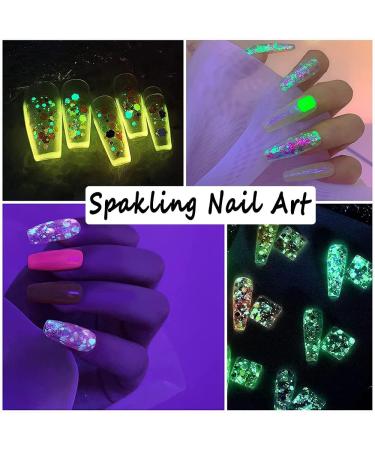 12 Colors Glitter Set | Fluorescent & Holographic Sequins for Festival Decor Crafting & Nail Art - 96g Total - Buy Online on GoSupps.com