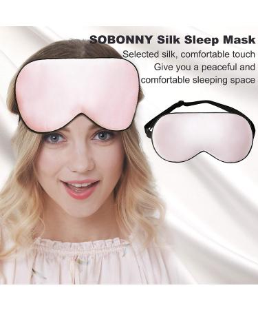 SOBONNY 100% Natural Silk Sleep Mask - Relieve Eye Fatigue, Breathable Mulberry Silk, Pink - Buy Online on GoSupps.com