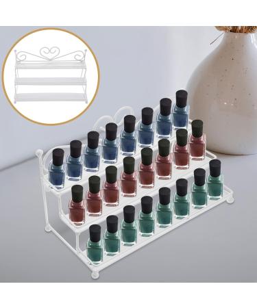 Frcolor Metal Nail Polish Wall Rack Organizer | 3 Tier Display Holder (White) - International Shipping Available - Buy Online on GoSupps.com