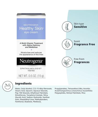 Neutrogena Healthy Skin Anti-Wrinkle Eye Cream 0.5 oz | Vitamin A & B5, AHA | Firming Under-Eye Cream for Fine Lines - Buy Online on GoSupps.com