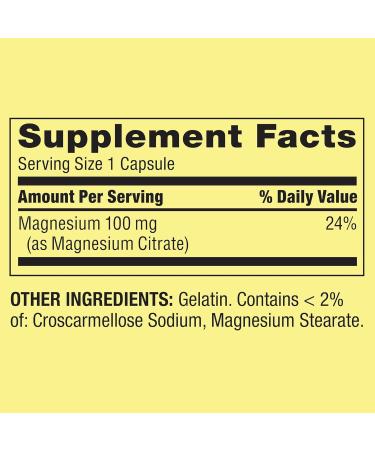 Spring Valley Magnesium Citrate | Citrato de Magnesio 100mg Capsules | Best Magnesium Supplement for Women | Magnesium Pill | 100 mg 100 Capsules - Set by Basket Goods - Buy Online on GoSupps.com