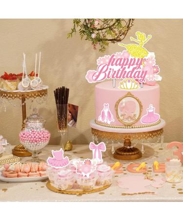 Dancing Cake Toppers Happy Birthday Cake Toppers with Dancing Cupcake Toppers Dancing Cake Table Party Decorations for Kids Dancing Theme Birthday Party Decor Favors Supplies Pink Dancing - Buy Online on GoSupps.com