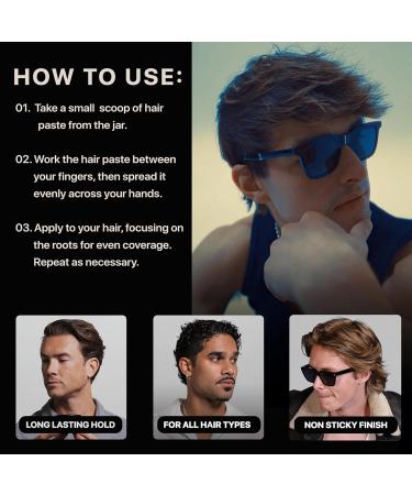 Matte Hair Paste - Strong Hold, No Shine, Long-Lasting Definition & Texture, Non-Greasy Styling Clay for Men, No Flakes, Works on All Hair Types, Keeps your Hair Healthy - Buy Online on GoSupps.com