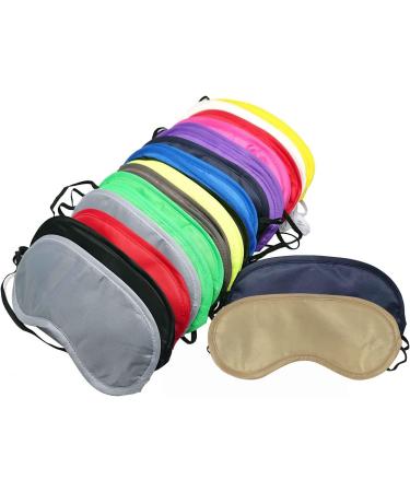 26 Pieces Eye Mask Shade Cover Blindfold Travel Sleep Eye Masks with Nose Pad for Travel Sleep or Party Supplies Game.(13 Colors)