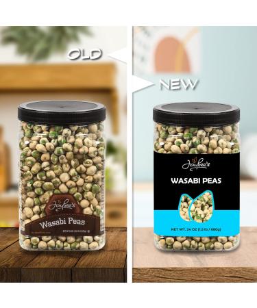 Jaybees Nuts Wasabi Peas (24 oz) - Crunchy Spicy Snack in Reusable Jar, Kosher Certified - Buy Online on GoSupps.com