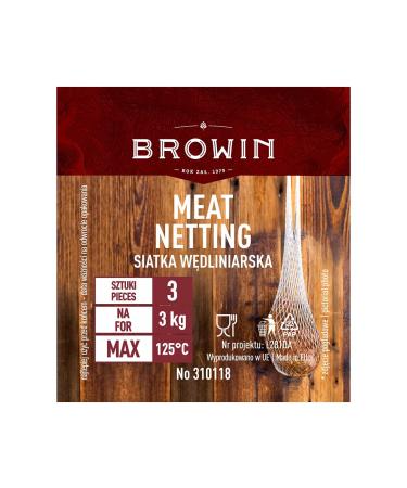 Browin 31 310118 Smoking net for 3 kg up to 125 C 3 pieces for smoking scalding drying and maturing meat Cotton