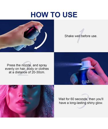 60ML Shiny Glitter Spray for Body, Hair & Clothing | Waterproof & Quick-Drying Formula for Skin, Face & Hair | Highlighter Face Makeup Spray - Buy Online on GoSupps.com