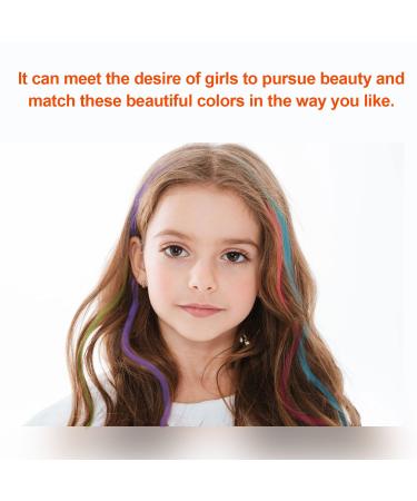 Viksaun 30 Colorful Hair Strands with Clips | Neon Braided Extensions & Kids' Hair Accessories for Birthdays - Buy Online on GoSupps.com