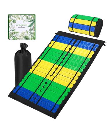 Premium acupressure mat 100% cotton premium acupressure set with pillows contains acupuncture matte massage mat for soothing relaxation and stimulation of the muscles relief neck pain