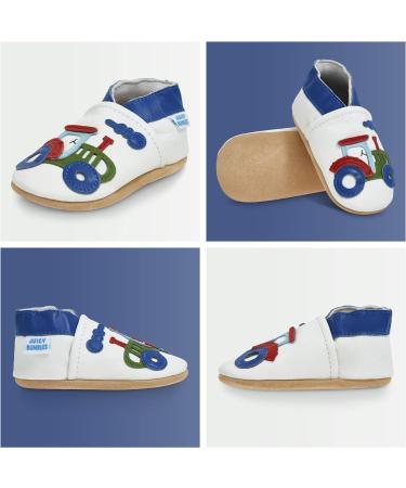 Soft Sole Leather Baby Shoes for Boys and Girls | Toddler Shoes for Baby's First Steps | Size 0-6 Months | Tractor Design - Buy Online on GoSupps.com