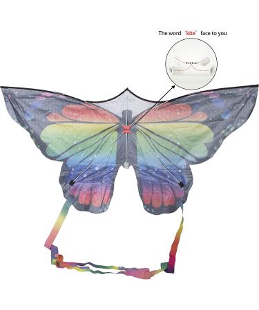 JEKOSEN Butterfly Huge Kite for Kids and Adults - Easy-to-Fly Single Line Kite with Rainbow Tail - Perfect for Beach, Park, and Outdoor Games - Buy Online on GoSupps.com