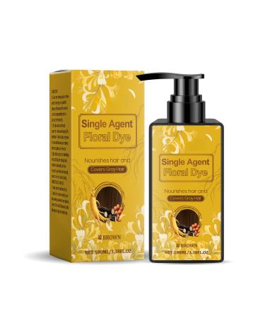 Apr s-shampoing Nourrissant For Coloration Noire Formule Base De Plantes Teinture Rapide En 15 Minutes Application 1 tape For Cheveux Lisses Et Brillants Hommes Femmes(Brown)