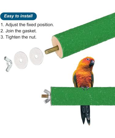 PATICIL 1.1x9.8 Bird Paw Wood Perch Stand - Ideal Cage Accessory for Small Birds Parrots & Budgies - Green - Buy Online on GoSupps.com