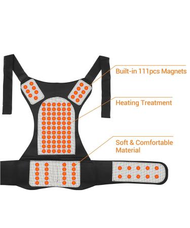 Acouto Heated Waist Brace Vest Adjustable Velcro Soft Design Ideal for Pain Relief | International Shipping Available - Buy Online on GoSupps.com
